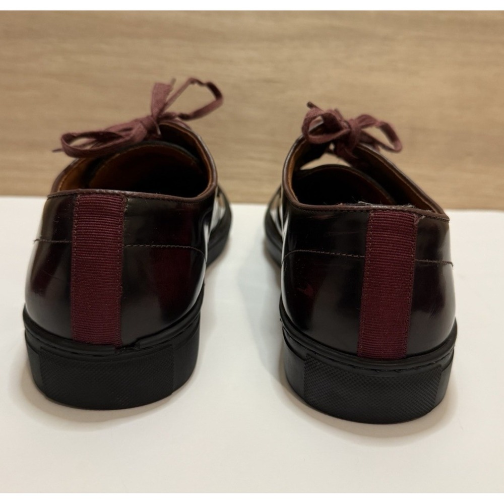 TED BAKER Men's Kanten Low-top Leather Derby Shoes Dark Red Size 9 - Picture 5 of 7